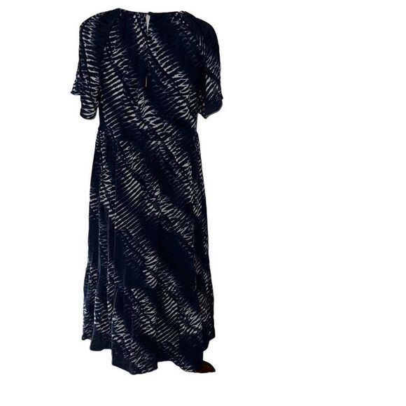 Rails Drew Tiered Midi Dress Blue Nile Tie-Dye Short Sleeve Flounce sz - Picture 4 of 10